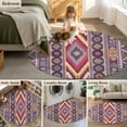 thumbnail image 6 of Southwest Aztec Round Area Rug 4ft, Country Retro Ethnic Geometric Motifs Washable Non-Slip Circle Rugs for Bedroom Living Room Kitchen, Soft Non Shedding Circle Carpet for Dining Room Dorm, 6 of 9