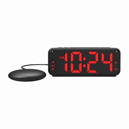 Vibrating Alarm Clocks with Bed Shaker,4Dimmers,2 Alarms and Snooze for Bedrooms Hearing Impaired Deaf Loud Alarm Clocks