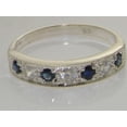 thumbnail image 5 of LBG 10k White Gold CubicZirconia and Sapphire Womens Band Ring - Sizes 4 to 12 Available, 5 of 5