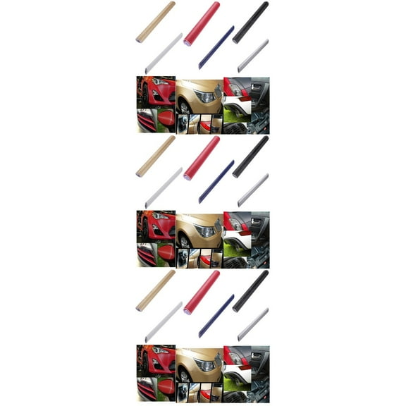 3 Pieces Car Wrap Decals Carbon Fiber Film Rhinestone for Cars Silver