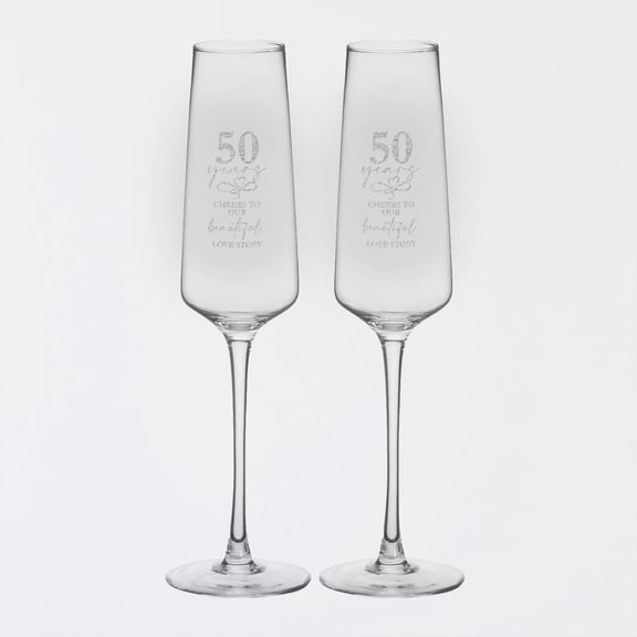 50th Anniversary Champagne Flute Set – Cheers to Our Love