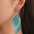 thumbnail image 3 of 1 Pair Piercing Exquisite Charming Drop Earrings Multi Layer Leaves Dangle Hook Earrings Fashion Jew----Green--Product code 77236 Green, 3 of 5