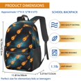 thumbnail image 3 of Basketball and Meteor Teal Pattern 17" Waterproof Oxford School Backpacks for Teens, S-Shape Padded Straps, for School, Travel, Hiking, Camping, 3 of 5