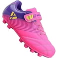 thumbnail image 1 of Vizari Botas de Fútbol Loma Junior para Terreno Firme con Cierre de Velcro para Niños: Cómodas, Duraderas y Elegantes, para Niños y Niñas, Rosa/morado, 2, 1 of 7