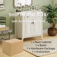 thumbnail image 6 of Christopher Knight Home 31" Vintage Bathroom Vanity, Curved Profile MDF Cabinet with Ceramic Sink, White, 6 of 11