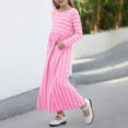 thumbnail image 2 of Toddler Baby Girls Long Sleeve Striped Printed Dress Kids Princess Dresses Clothes Soft Dress, 2 of 5