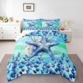 thumbnail image 2 of Erosebridal Child Starfish Bedding Full Comforter Set, Marine Seashell Down Comforter, Striped Decoration, Reversible 3 Pieces, 2 of 7