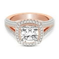 thumbnail image 4 of IGI Certified 1 Carat Cushion Shape Lab Grown Diamond Engagement Ring | 14K Rose Gold | Opulenté Antique Halo Diamond Ring | FG-VS Quality Friendly Diamonds, 4 of 6