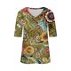 thumbnail image 4 of Fiudx Liquidación de Ofertas Flash Camiseta de Manga Corta con Cuello En V Estampada Informal a La Moda para Mujer, 4 of 4