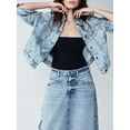 thumbnail image 3 of Michellecmm  Women Denim Jacket, Long Sleeve Turn-down Collar Jacket with Pockets, 3 of 7