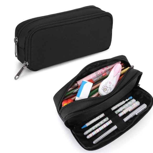 Pen Storage Bag Pencil Case Large Capacity Cosmetic Study Supplies Simple Student Stationary Boxes