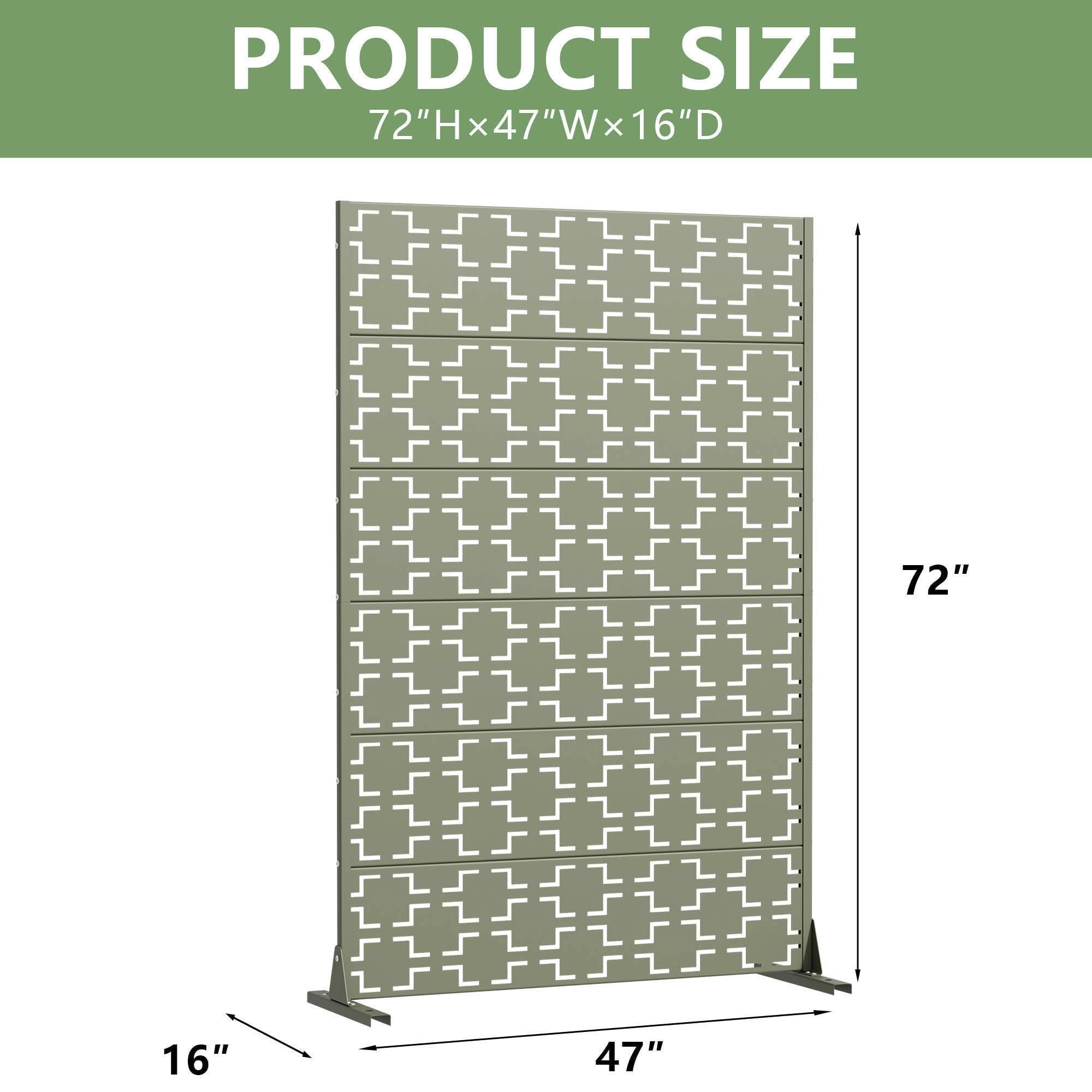 MAYEERTY 72x47 Gray Outdoor Natural Privacy Panel Screen, 6 Piece Set Natural Folding Divider for Backyard and Garden