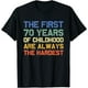 thumbnail image 1 of Los primeros 70 años la infancia más dura 70 años cumpleaños divertido camiseta hombres y mujeres, camiseta blanca negro, 1 of 4