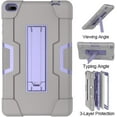 thumbnail image 5 of Mignova Lenovo Tab E8 8 inch Case,Heavy-Duty Drop-Proof and Shock-Resistant Rugged Hybrid Armor Cover Built-in KickStand For Lenovo Tab E8 TB-8304F /TB-8304F1 2018 Released (Gray+Purple), 5 of 7
