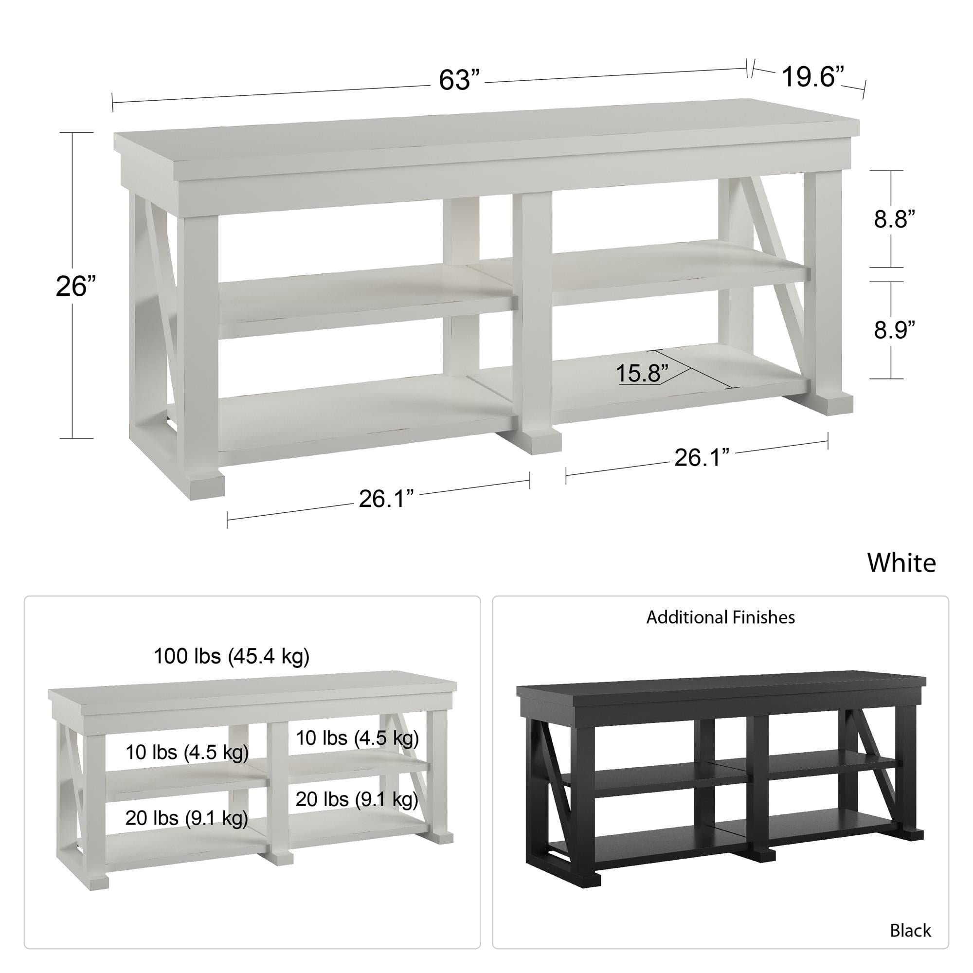 Ameriwood Home Wheaton TV Stand for TVs up to 60", White