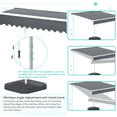 thumbnail image 4 of AECOJOY 10x8 ft. Free Standing Retractable Awning with Weighted Base - Single Side Patio Awnings Manual Sun Shade - Dark Grey, 4 of 9