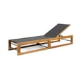 thumbnail image 3 of Maureen Mesh and Wood Outdoor Adjustable Chaise Lounge, Black and Teak, 3 of 10