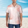 thumbnail image 4 of Lsque Pink Marble pattern Hawaiian Shirt for Men, Unisex Summer Beach Casual Short Sleeve Button Down Shirts-Small, 4 of 9
