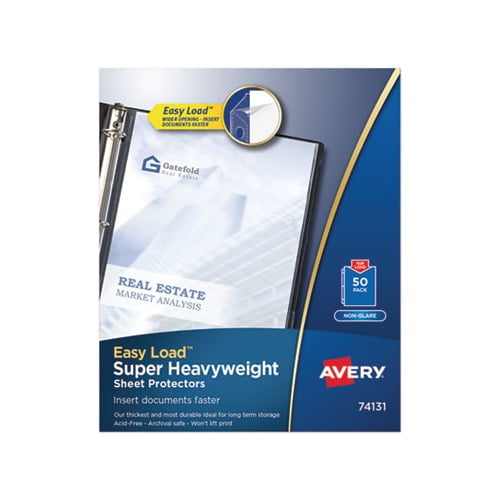Top-Load Poly Sheet Protectors Super Heavy Gauge, Letter, Nonglare, 50/Box