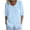 Sky Blue, variant on Vrorvz Printed Top Womens 3/4 Sleeve Button down Collared Tops Summer Business Blouses Casual Work Outfit