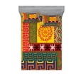 thumbnail image 2 of Ambesonne Tribal Fitted Sheet & Pillow Sham Set, Prehistoric Tribal, Twinxl, Yellow Green, 2 of 3