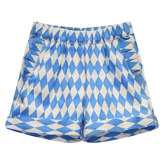 Richie House Girls' Diamond Print Shorts with Elastic Waistband RH1943