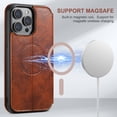 thumbnail image 3 of ELEHOLD for iPhone 14 Pro 6.1" Wallet Case Premium Leather with Card Slots Kickstand Function Magnetic Absorption Compatible with MagSafe Charging Shockproof Protective Case,Khaki, 3 of 6