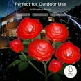 thumbnail image 4 of Outdoor Rose Flower Lights, Solar Powered Garden Decorations with 5 Rose Flower, Solar Stake Lights, 4 of 9