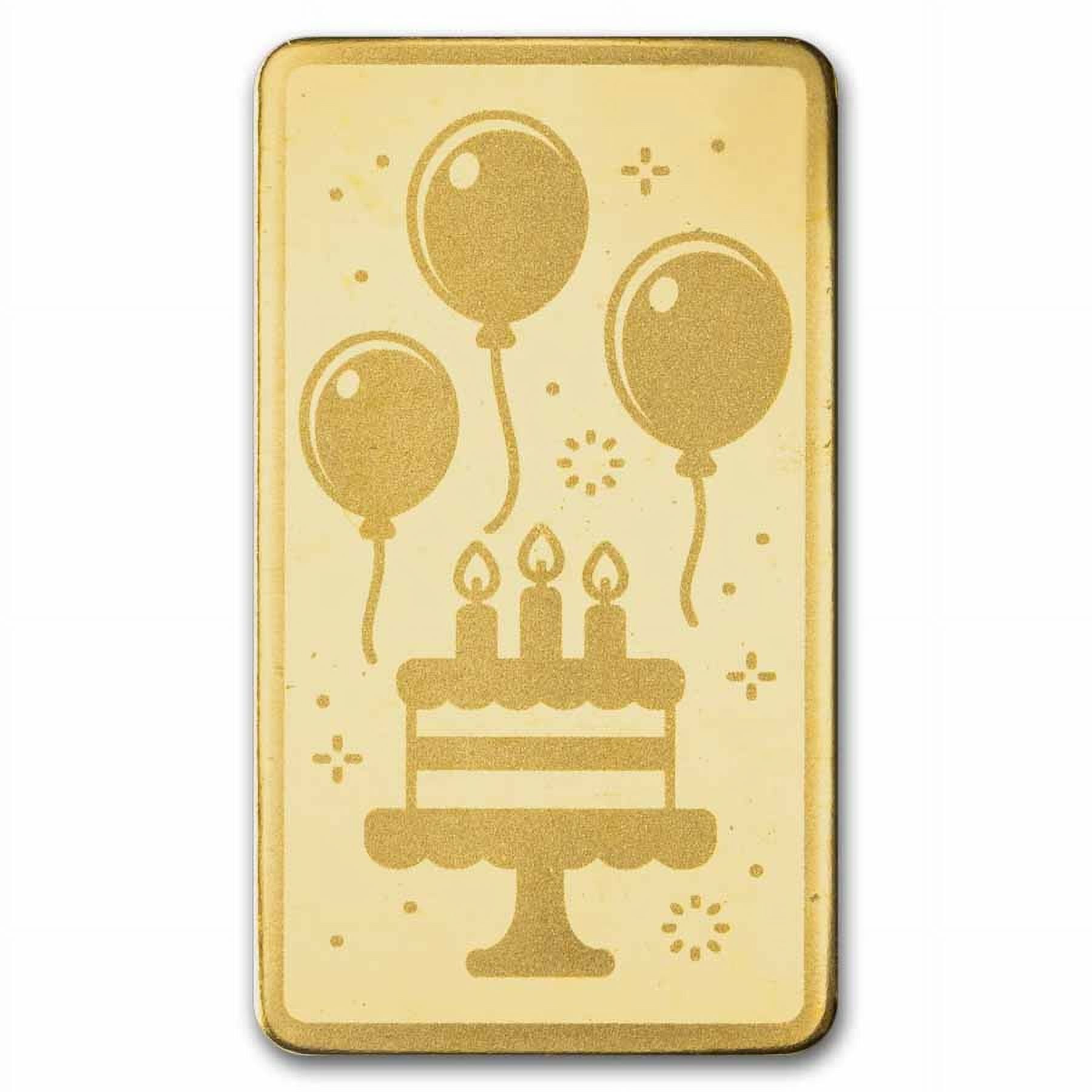 1/2 gram Gold Bar - Happy Birthday (Confetti Card TEP)
