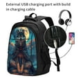 thumbnail image 2 of Bingfone Starry Sky Moon Wolf Leader for USB Backpack, Multi-compartment Multi-pocket Computer Backpack, Suitable for Travel, Business, Leisure, Unisex, 2 of 7