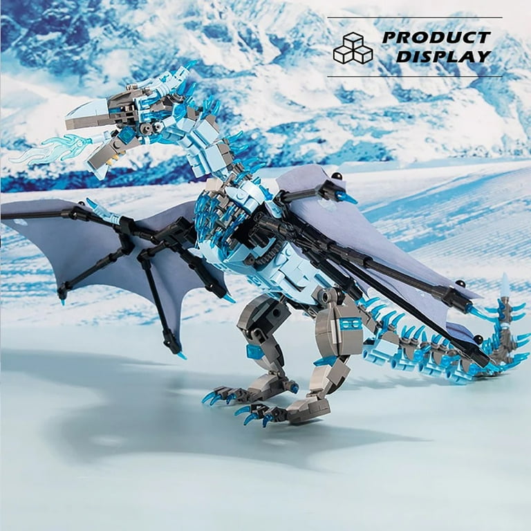 Vyytoz Ice Dragon Building Set (1174 Pieces), Dragon Building