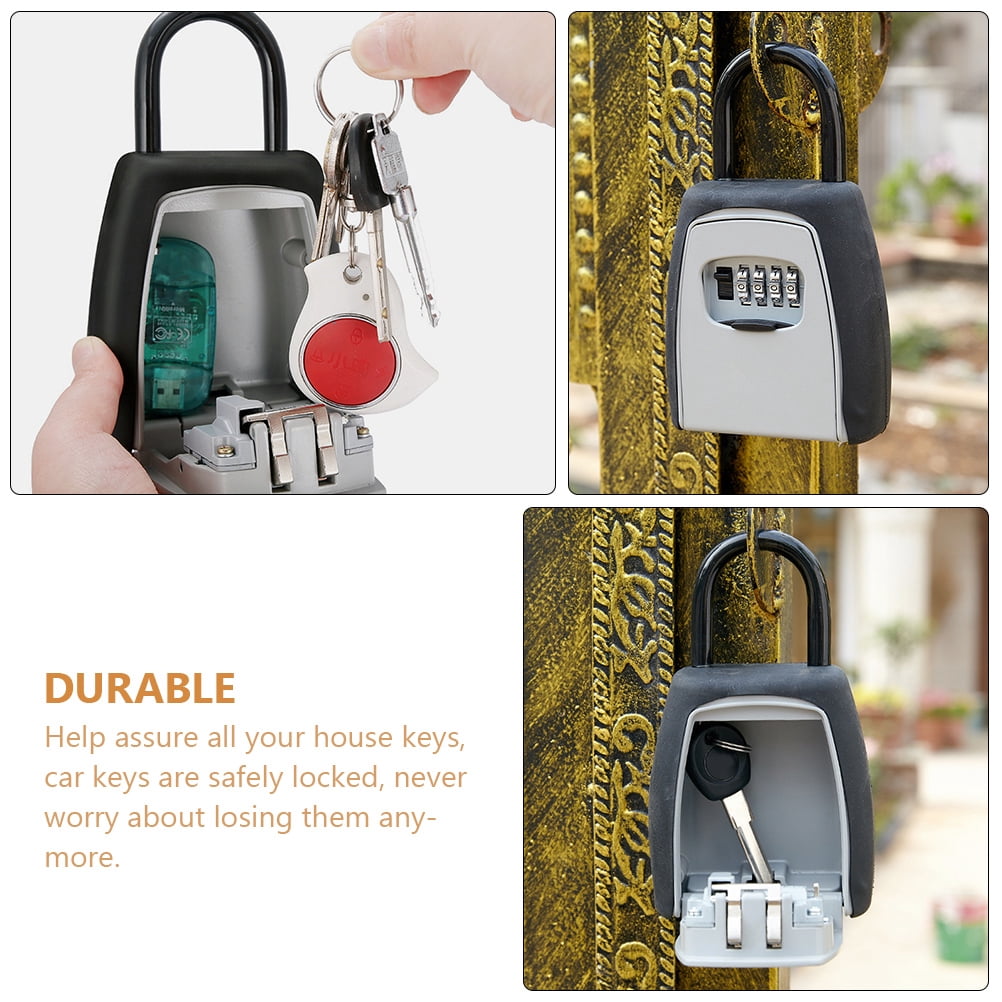 IBASETOY Wall Mounted Key Safe Lock Box 4 Digit Combination Storage Metal Lock Box Assorted Color