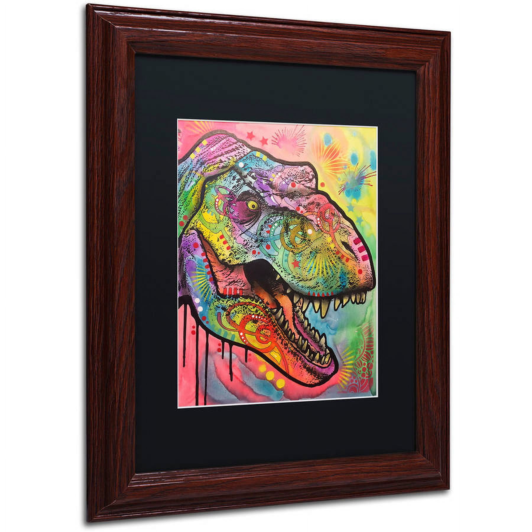 Trademark Fine Art "T Rex 1" Canvas Art by Dean Russo, Black Matte, Wood Frame