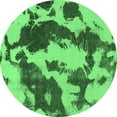 thumbnail image 1 of Ahgly Company Indoor Round Abstract Emerald Green Modern Area Rugs, 8' Round, 1 of 4