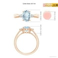 thumbnail image 4 of ANGARA Natural Tapered Shank 1.5 ct Aquamarine Ring with Diamond Accents in 14K Rose Gold for Women (Size-9x7mm) | March Birthstone, Anniversary, Jewelry Gift for Women | Natural Aquamarine Ring, 4 of 9