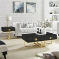 thumbnail image 3 of Posh Living Mano 1-Drawer Stainless Steel Base End Table in Black/Gold, 3 of 10