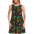 thumbnail image 1 of Fotbe Pineapples Vestido de Verano sin Mangas para Mujer – Vestido Midi Línea A, Estilo Camiseta Floral, Vestido Playero Casual y Fluido, 1 of 6