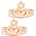 thumbnail image 1 of Gold Matching Claddagh Wedding Anniversary Ring Set, 1 of 1