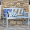 thumbnail image 4 of Lilo Outdoor Acacia Wood Bench, Light Blue, 4 of 10
