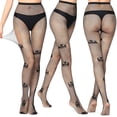 thumbnail image 1 of Paquete de 3 medias de red para mujer, medias suaves transparentes de seda desnuda negra 20 denier ZefeiWu 1327533521345, 1 of 1