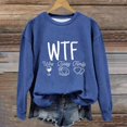 thumbnail image 2 of WREESH WTF Thanksgiving Sweatshirt Women's Crewneck Wine Turkey Family Sweatshirt Fashion Letter Graphic Casual Fall Tops 2025 Teen Girl Clothes Blue, 2 of 4