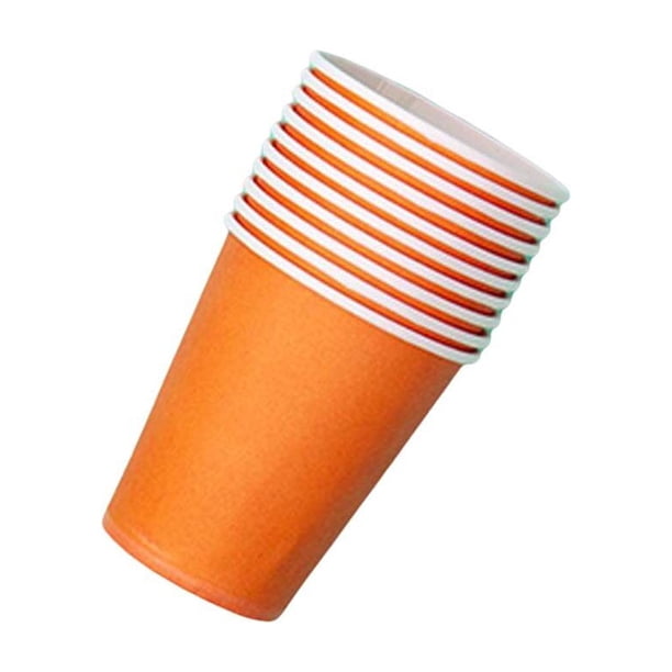 Vasos de papel de colores Moyic 10 Uds. Mostrada Naranja