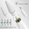 thumbnail image 2 of Upgraded Replacement Tips for Apple Pencil, Metal Tips Set Precise Control for Apple Pencil USB C/ 2nd/ 1st Gen Apple Pen Nib(4 Pack), 2 of 7