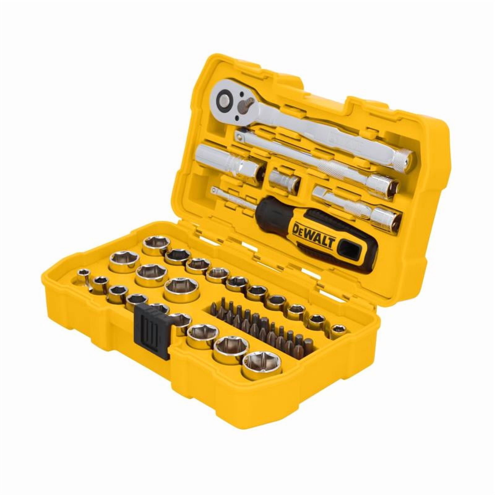 DEWALT 34-Piece Socket Set with Ratchet, 1/4-Inch & 3/8-Inch Drive
