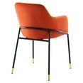 thumbnail image 4 of Modway Jovi 19" Performance Velvet Dining Armchair in Black/Orange (Set of 2), 4 of 7