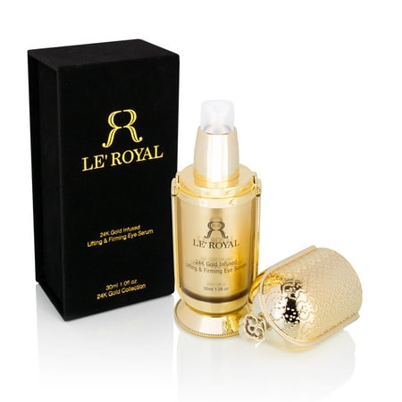 Le Royal 24K Gold Eye Serum for Dark Circles, Under Eye Bags, Wrinkles and Fine Lines Adds Moisture and Absorbs