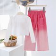 thumbnail image 6 of NOLDARES Infant Kid Girl Cute Fall Clothes Set2pcs Long Sleeve Crewneck Sweatshirt and Pants Print Outfits Clothing(Hot Pink,5-6 Y), 6 of 9