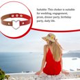 thumbnail image 3 of Collier Coloré Style Japonais Accessoire d'Halloween pour Femmes Ras du Cou en Cuir Chaîne Ajustable Cœur Étincelant Rouge + Café Clair, 3 of 9