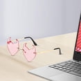 thumbnail image 4 of Creative Heart de sol para mujeres Hombres de sol sin montura Rosado Zulema Gafas de sol sin montura, 4 of 7