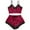Burgundy, variant on Elainilye Fashion Womens Pajama Set Tops Shorts Lace Bowknot Nightdress Camisole Pajamas Underwear Set Nightwear,Red
